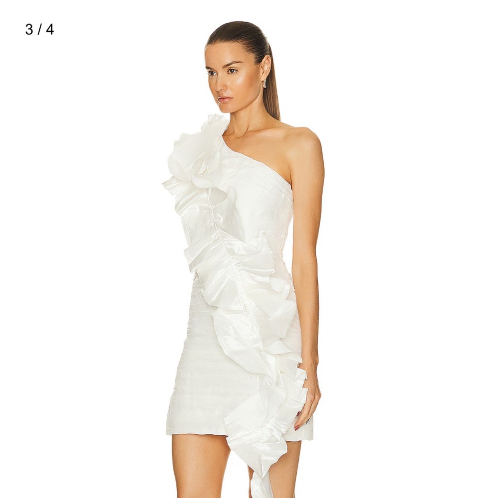 Adelia AJE ruffle white mini dress wedding bridal